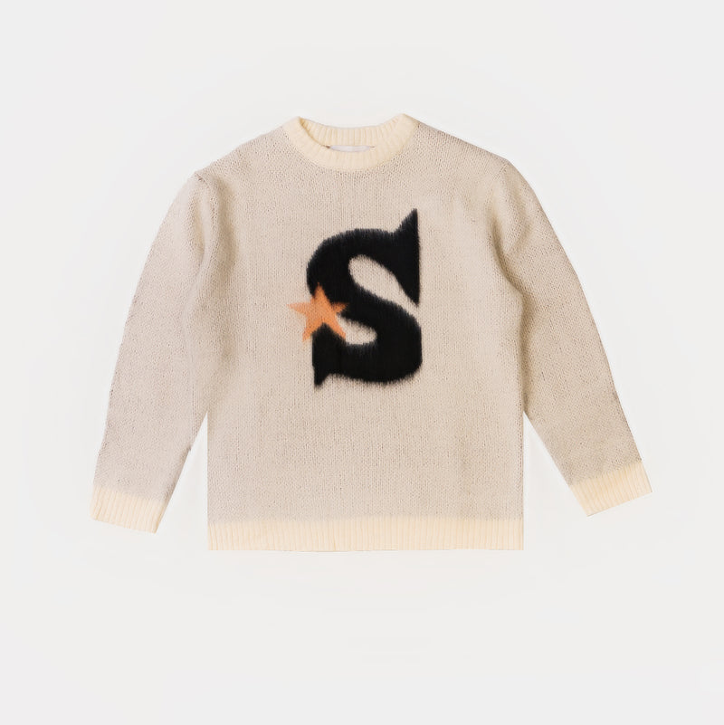 CREAM S-STAR MOHAIR SWEATER