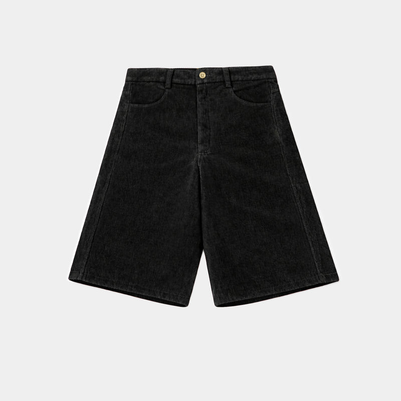 Black Corduroy Jort