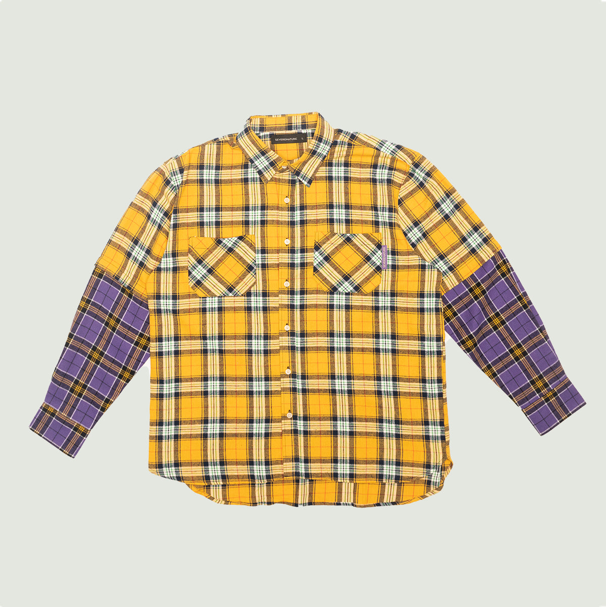 Bushman yellow purple flannel button up shirt Severe Nature