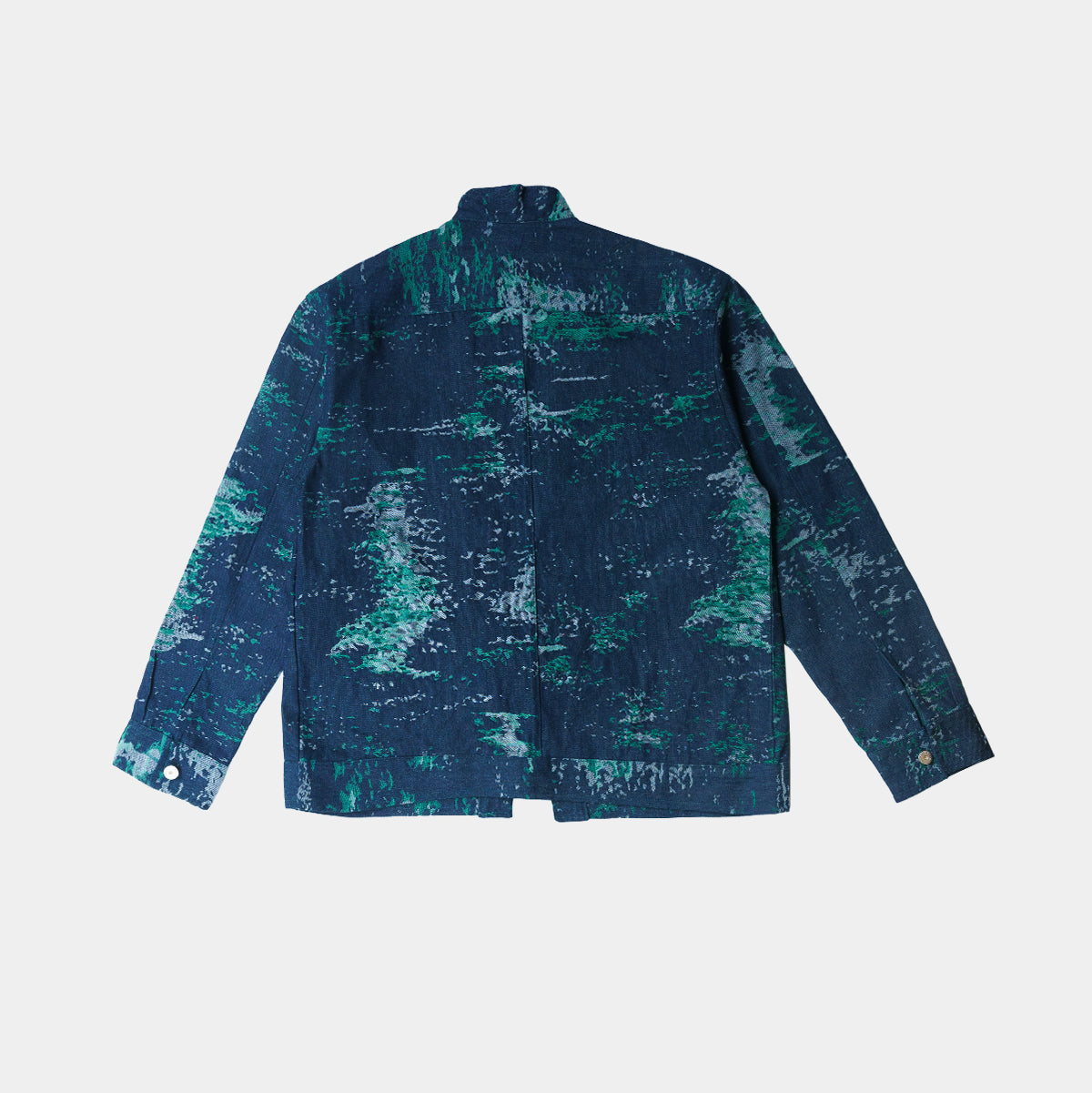 Moss Blue-Green Jacquard Kimono Jacket