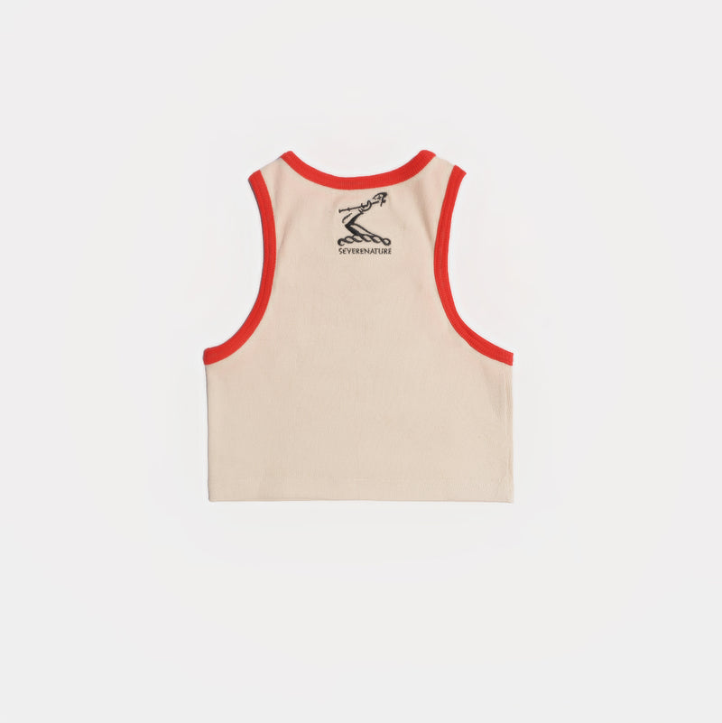 CREAM HENNESSY CROPPED TANK TOP
