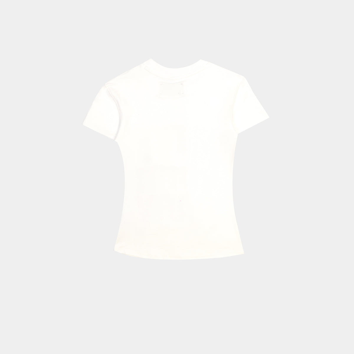 White strawberry graphic baby tee