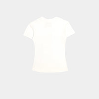 White strawberry graphic baby tee