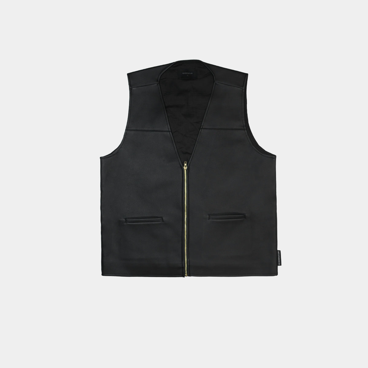 Black leather vest