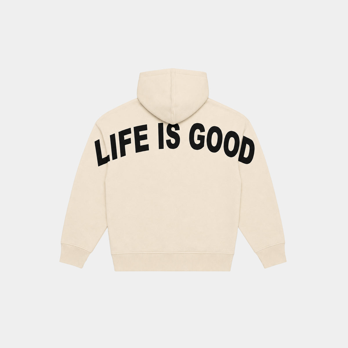 BEIGE LIFE IS GOOD HOODIE (Black)