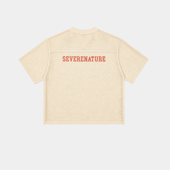 CREAM MESH BASEBALL JERSEY