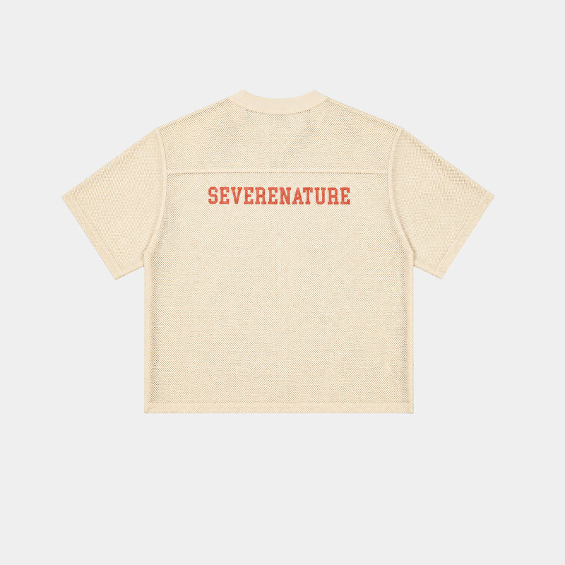 CREAM MESH BASEBALL JERSEY