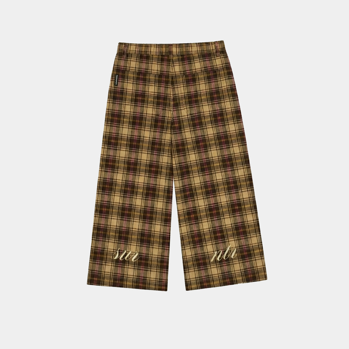 CREAM/PINK CHECKERED PANT