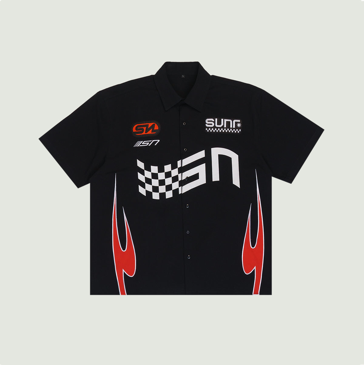 Racer Button-down black shirt