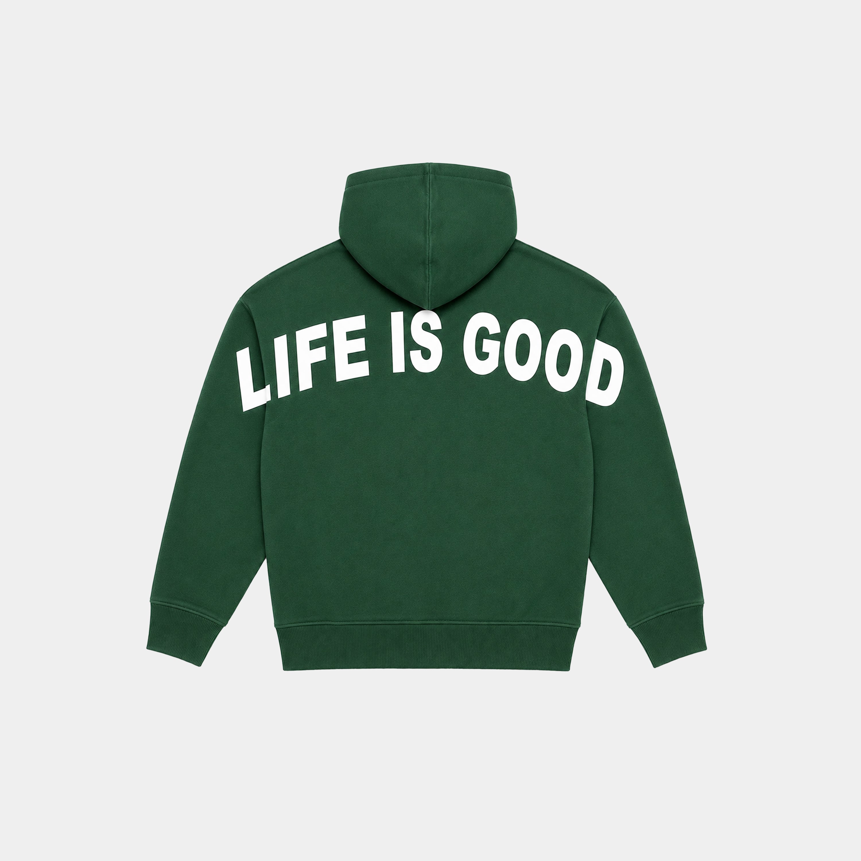 LIFE IS GOOD HOODIE (GREEN)