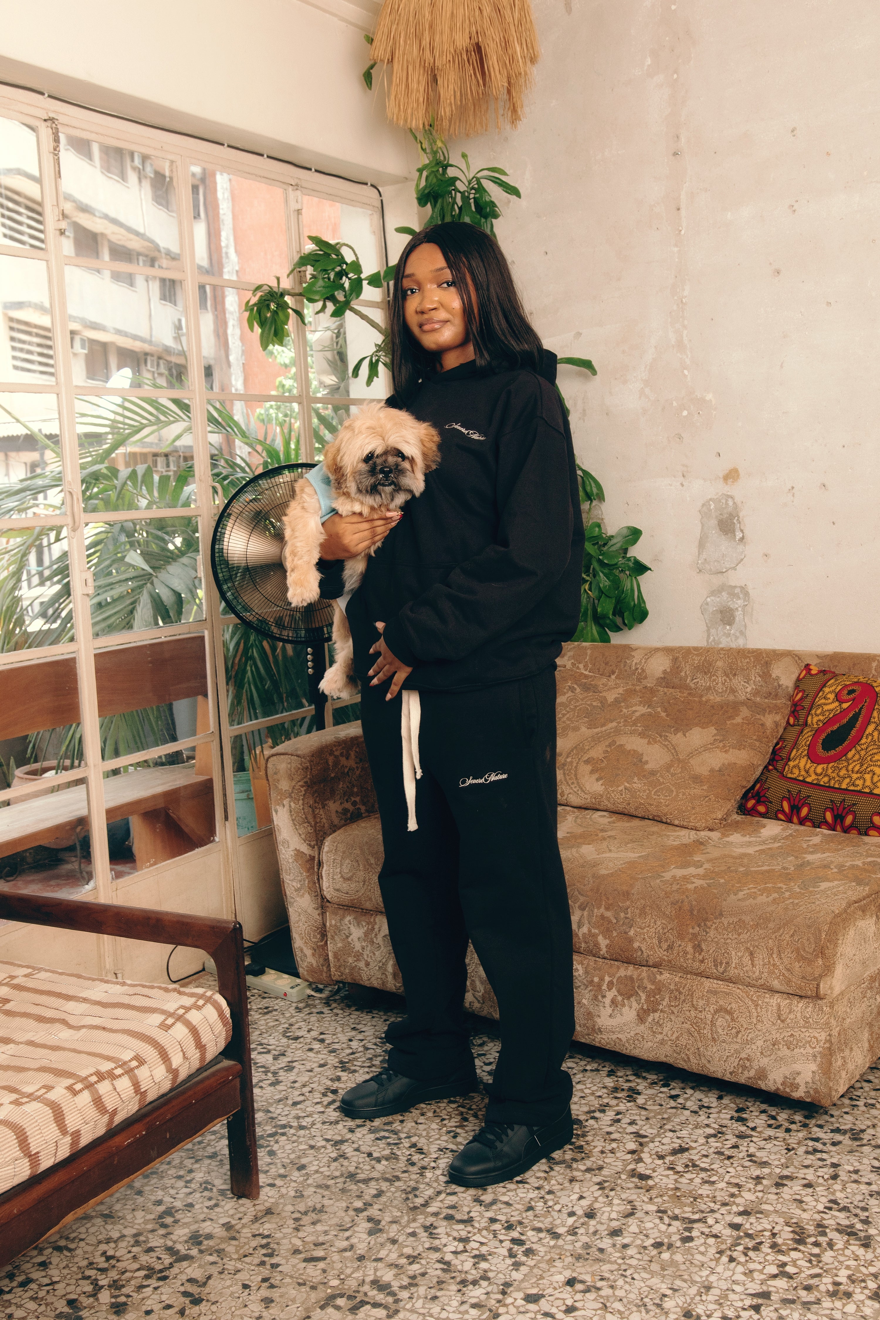 Neutral Black Logo Hoodie