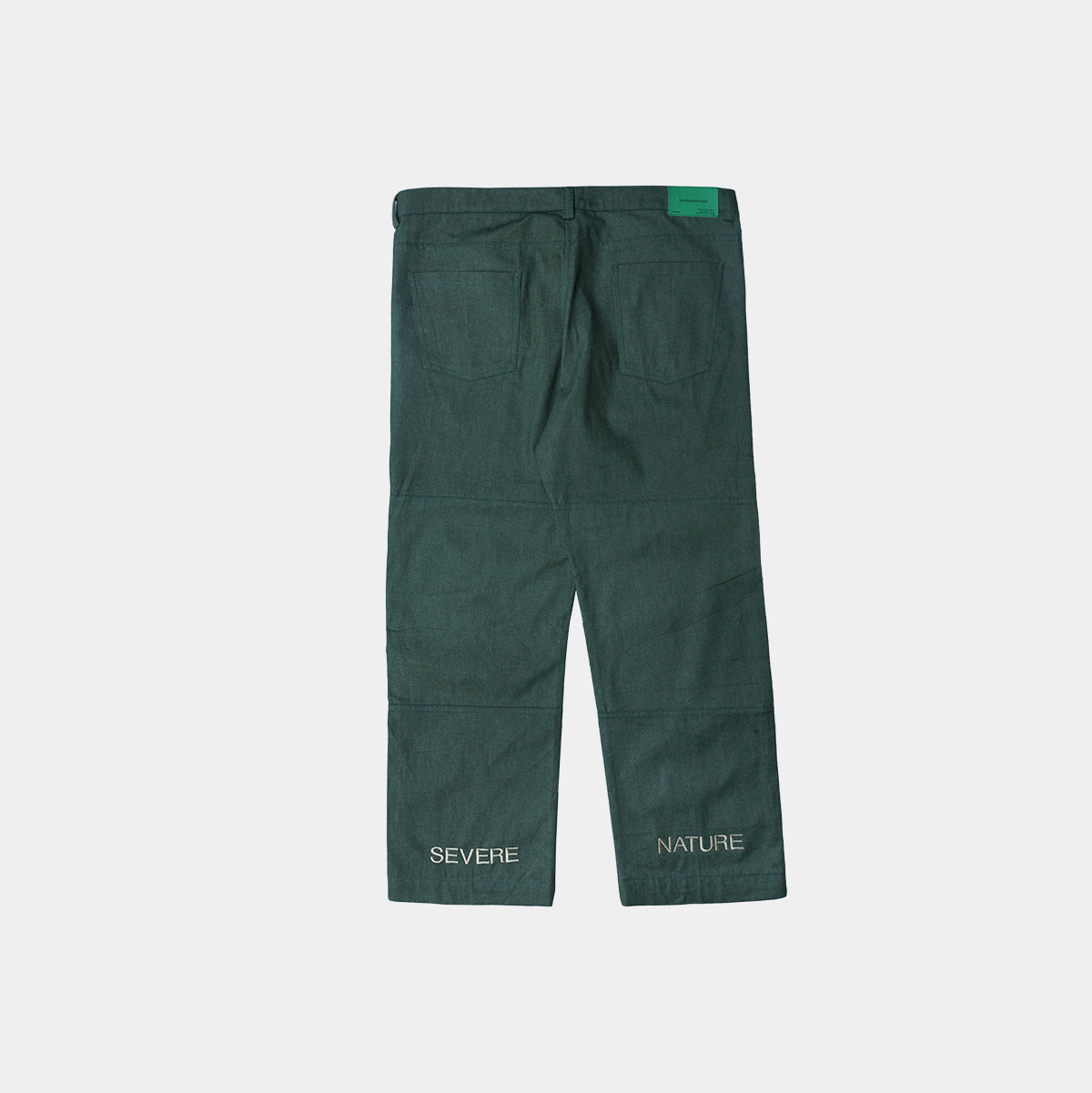 Green Solid Essential Pants