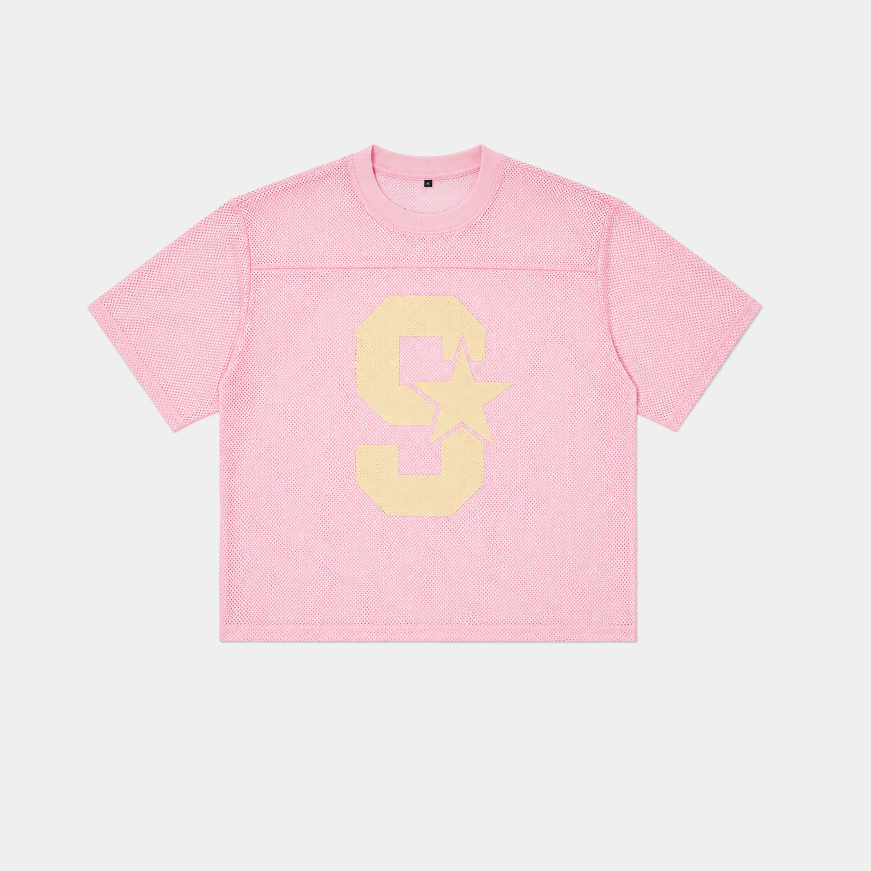 PINK MESH BASEBALL JERSEY