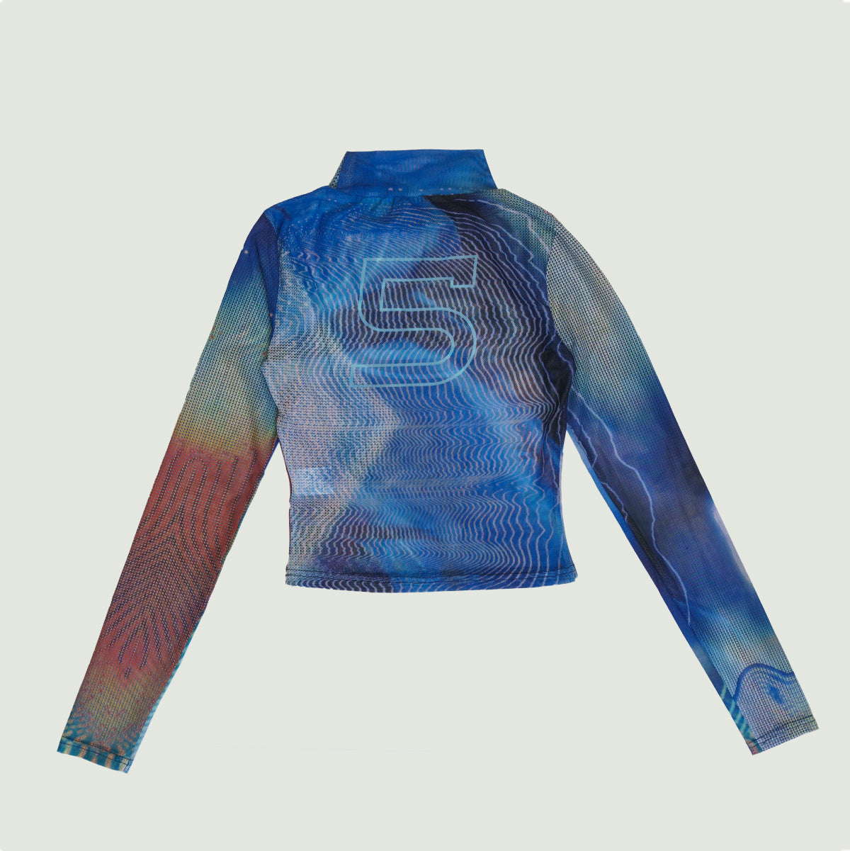 Cayenne mesh blue long sleeve t-shirt