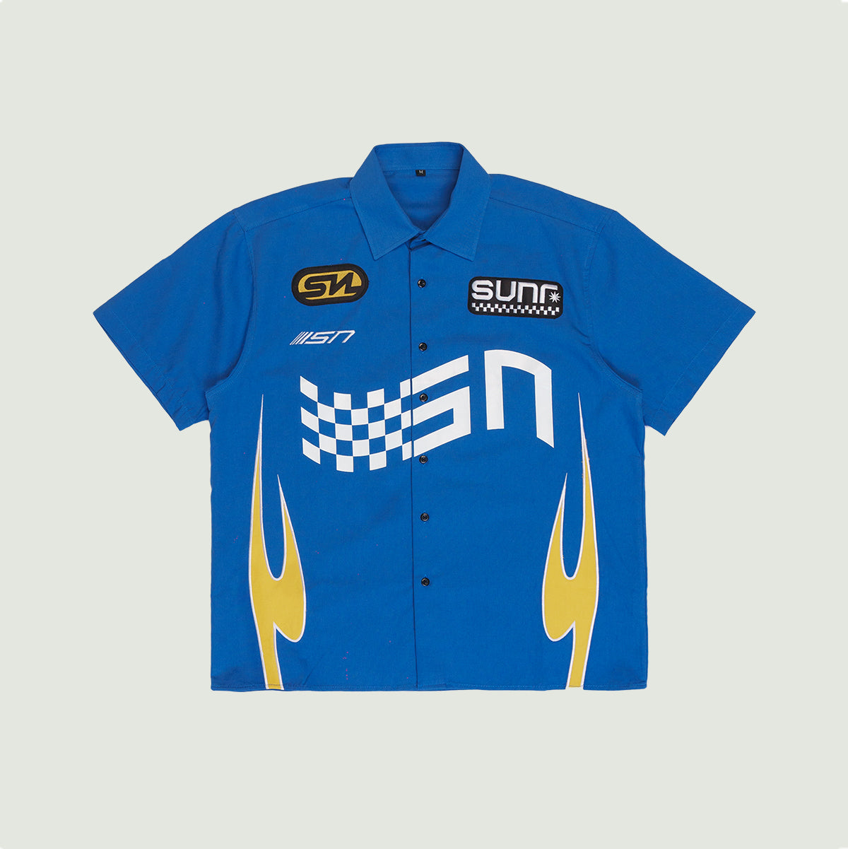 Racer Button-down blue shirt