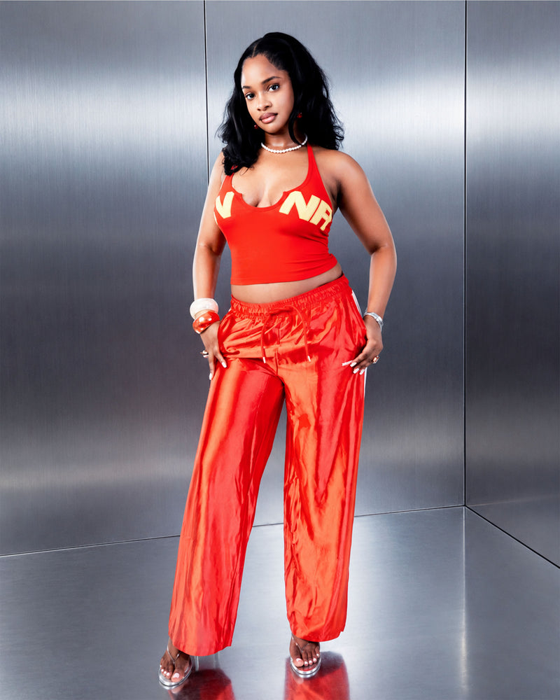 RED FLAME SVNR SATIN PANT