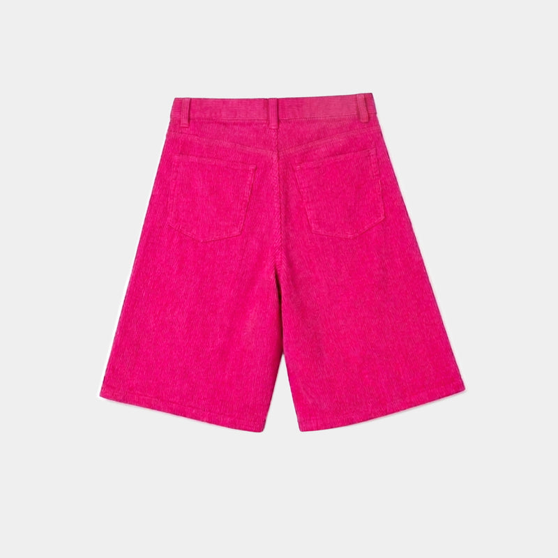 Pink Corduroy Jort
