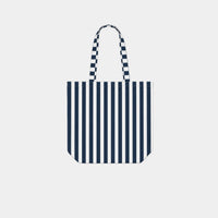 NAVY BLUE-WHITE STRIPE TOTE BAG