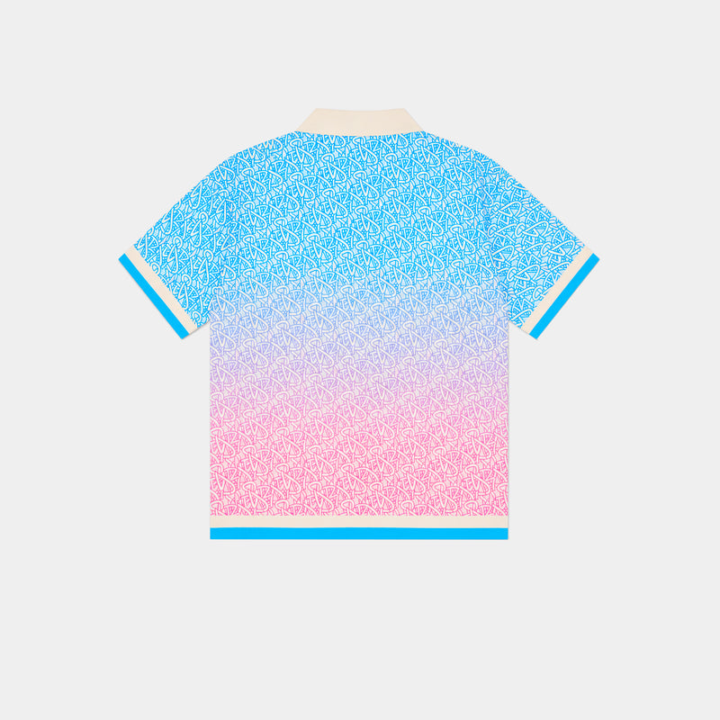 BEACH CLUB BUTTON-UP SHIRT (Blue/Pink)