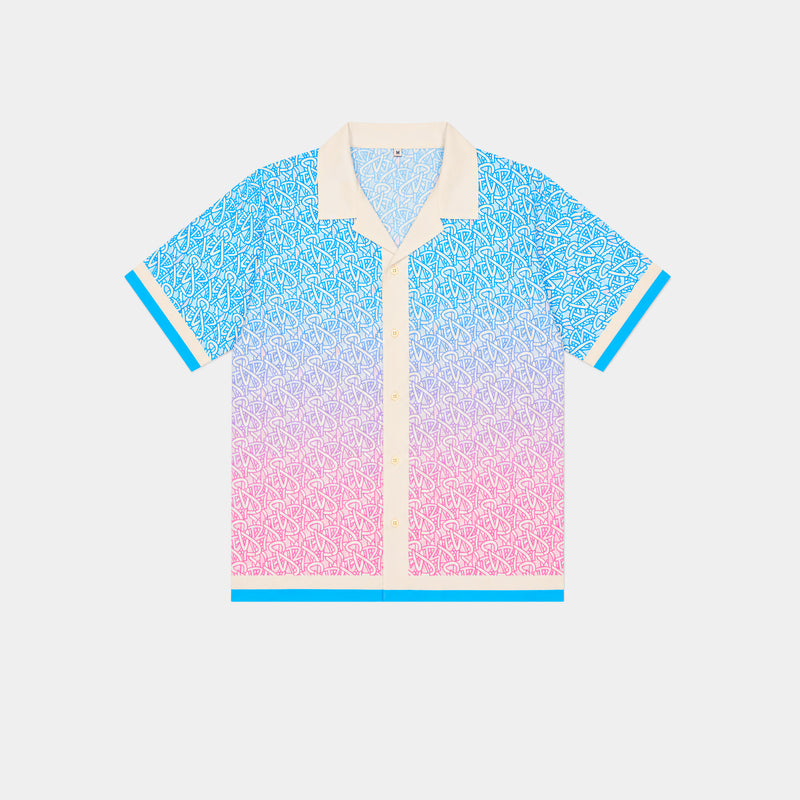 BEACH CLUB BUTTON-UP SHIRT (Blue/Pink)