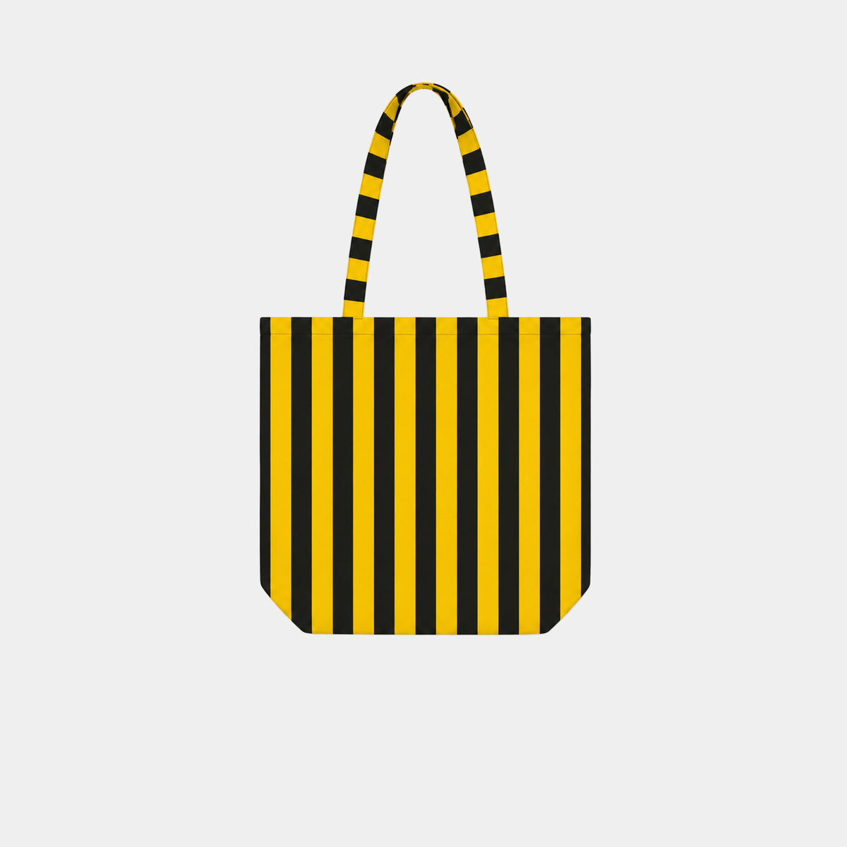 BLACK/YELLOW STRIPE TOTE BAG