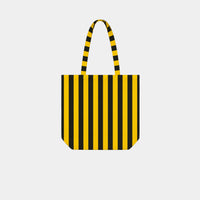 BLACK/YELLOW STRIPE TOTE BAG