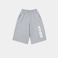 ASH/WHITE SWEAT JORT