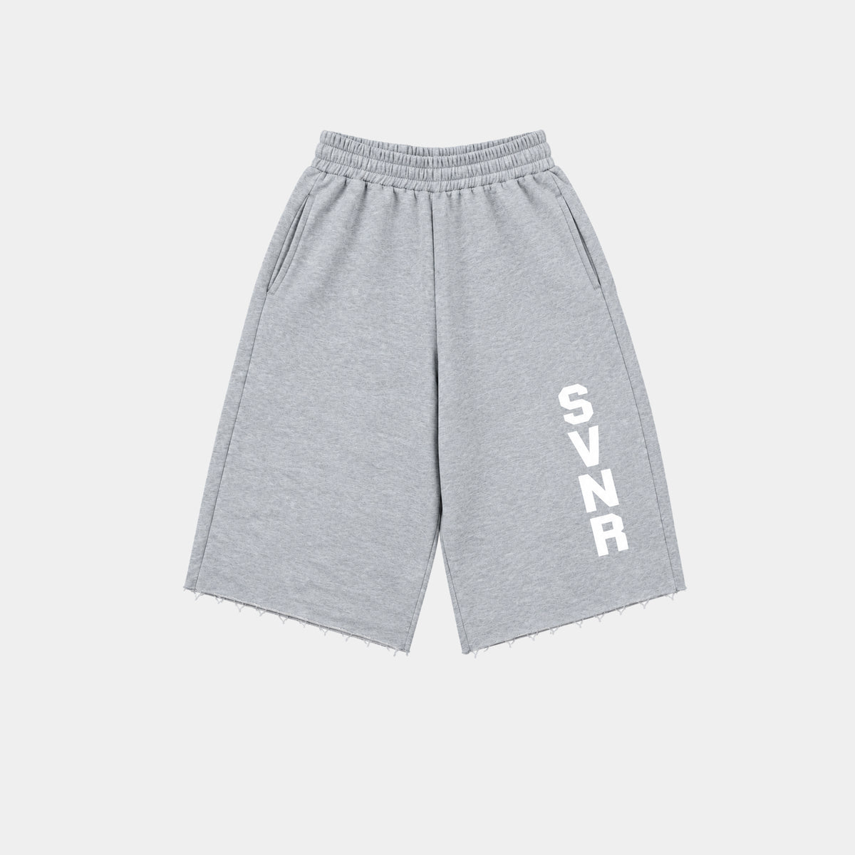 ASH/WHITE SWEAT JORT
