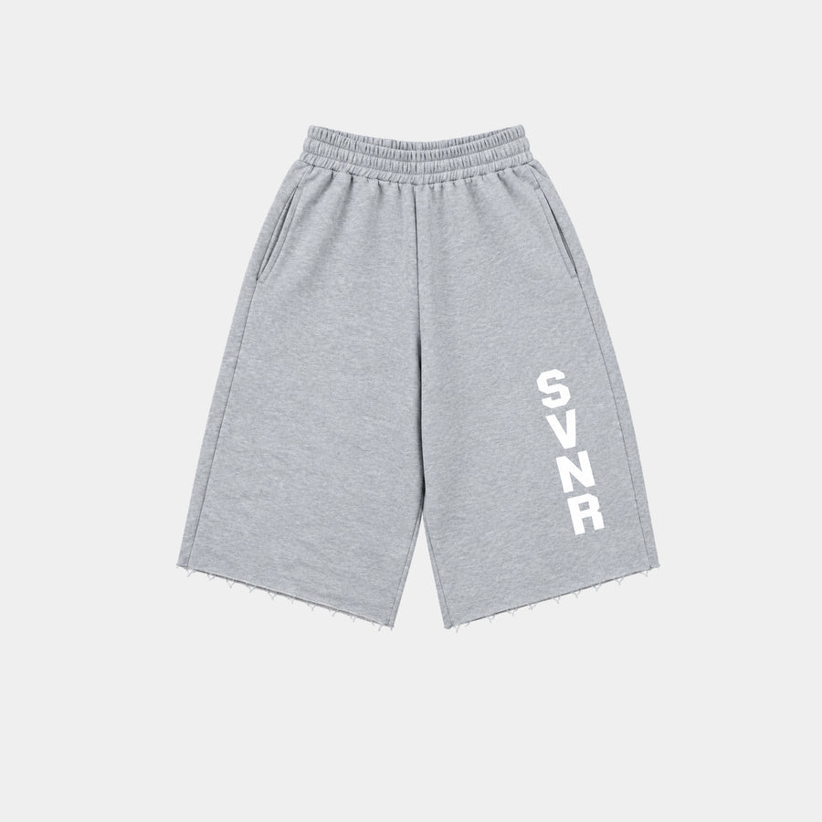 ASH/WHITE SWEAT JORT