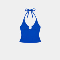 BLUE SVNR HALTER TANK TOP