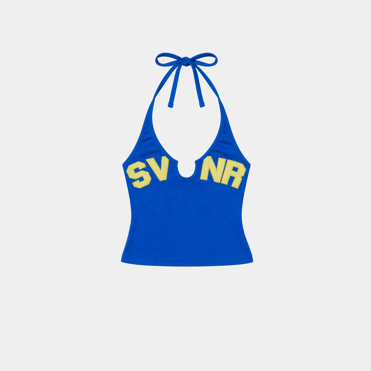 BLUE SVNR HALTER TANK TOP
