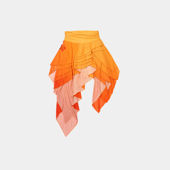 FEMME NATURE ORANGE MIDI SKIRT