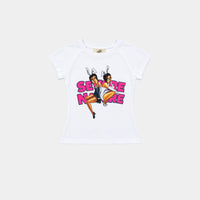WHITE TWIN BABY TEE