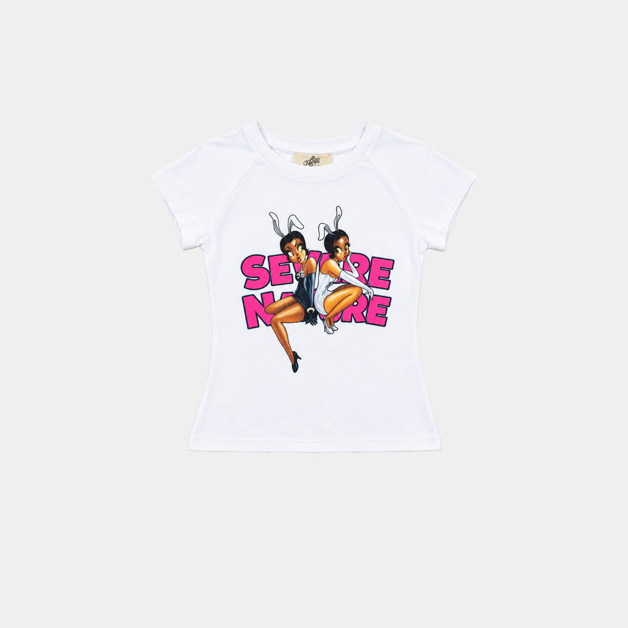 WHITE TWIN BABY TEE
