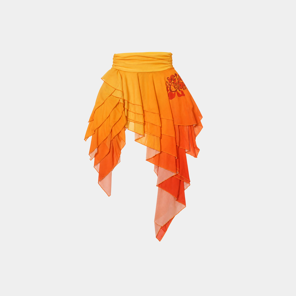 FEMME NATURE ORANGE MIDI SKIRT