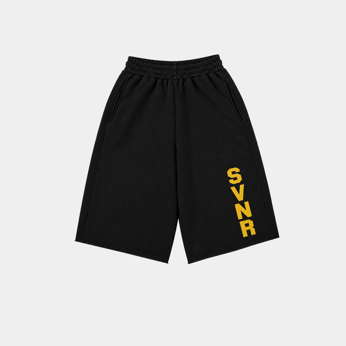 BLACK/YELLOW SWEAT JORT