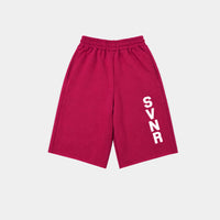 HOT PINK/WHITE SWEAT JORT