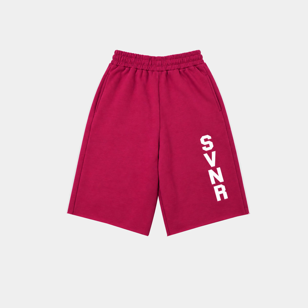 HOT PINK/WHITE SWEAT JORT