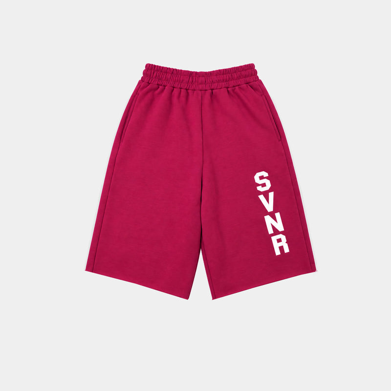 HOT PINK/WHITE SWEAT JORT