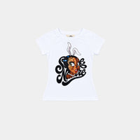 WHITE MASCOT BABY TEE