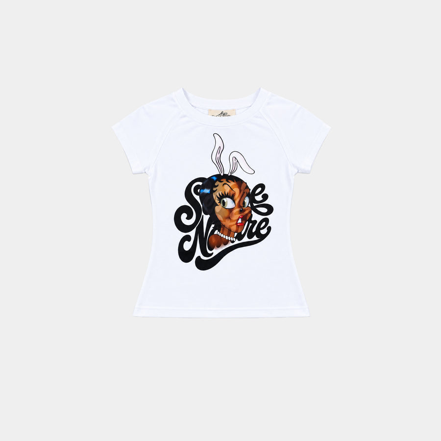 WHITE MASCOT BABY TEE
