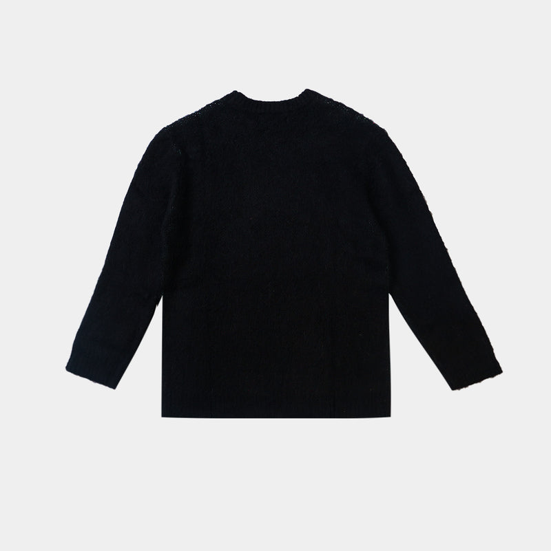 BLACK S-STAR MOHAIR SWEATER