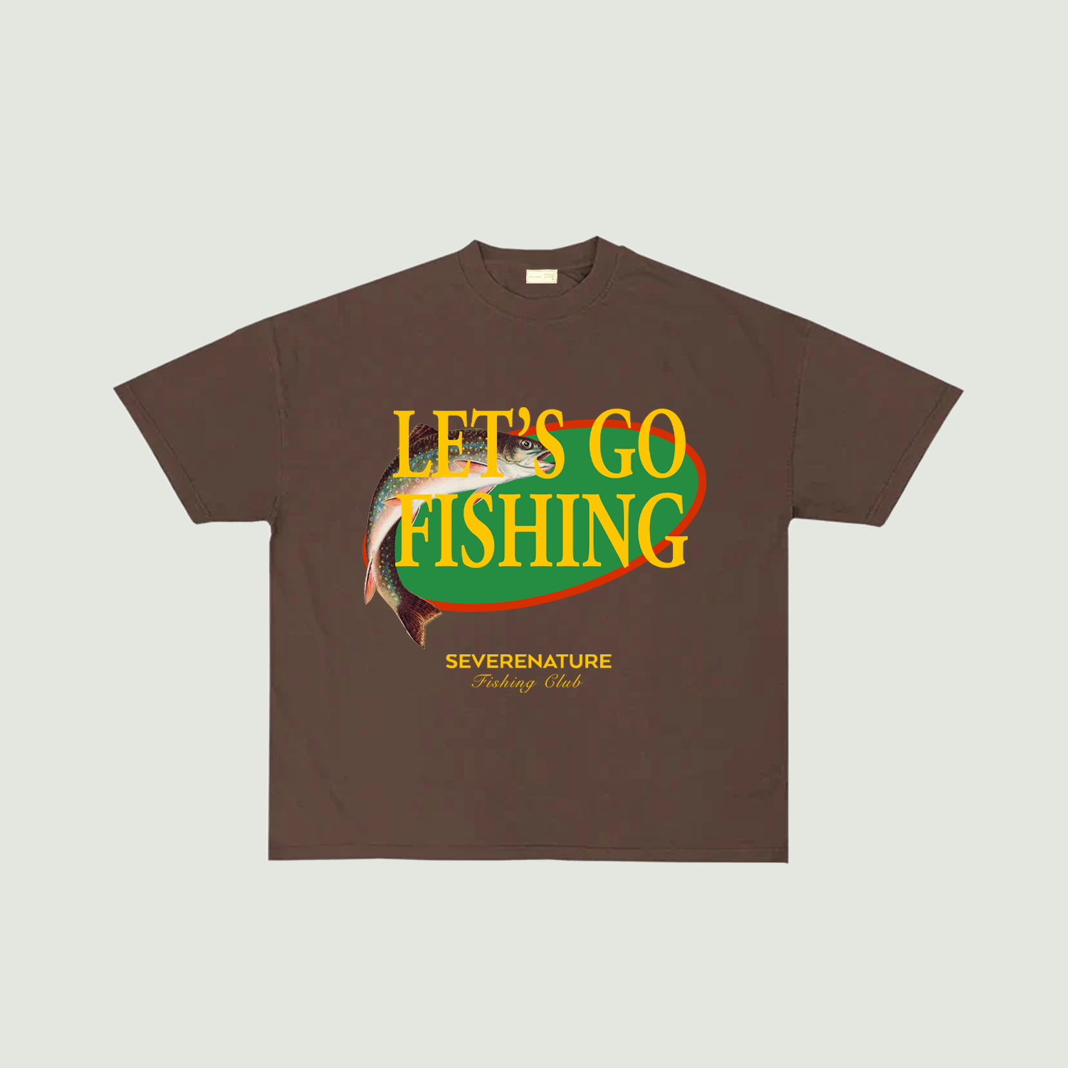 Fishing Club "Go Fishing" Tee in Brown
